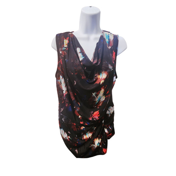 Robert Rodriguez Tops - Robert Rodriguez Women's Top Large Black Floral Cowl Neck‎ Sleeveless
